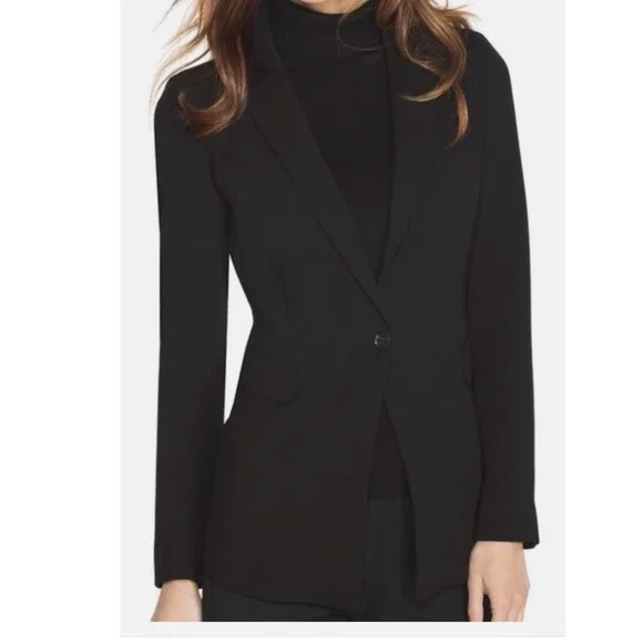 White House Black Market Black One Button Blazer Size 2 - Picture 4 of 9